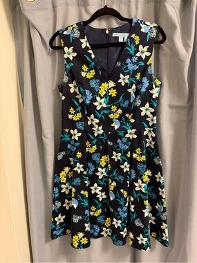 Draper James cotton blend Floral V-Neck Fit & Flare Dress